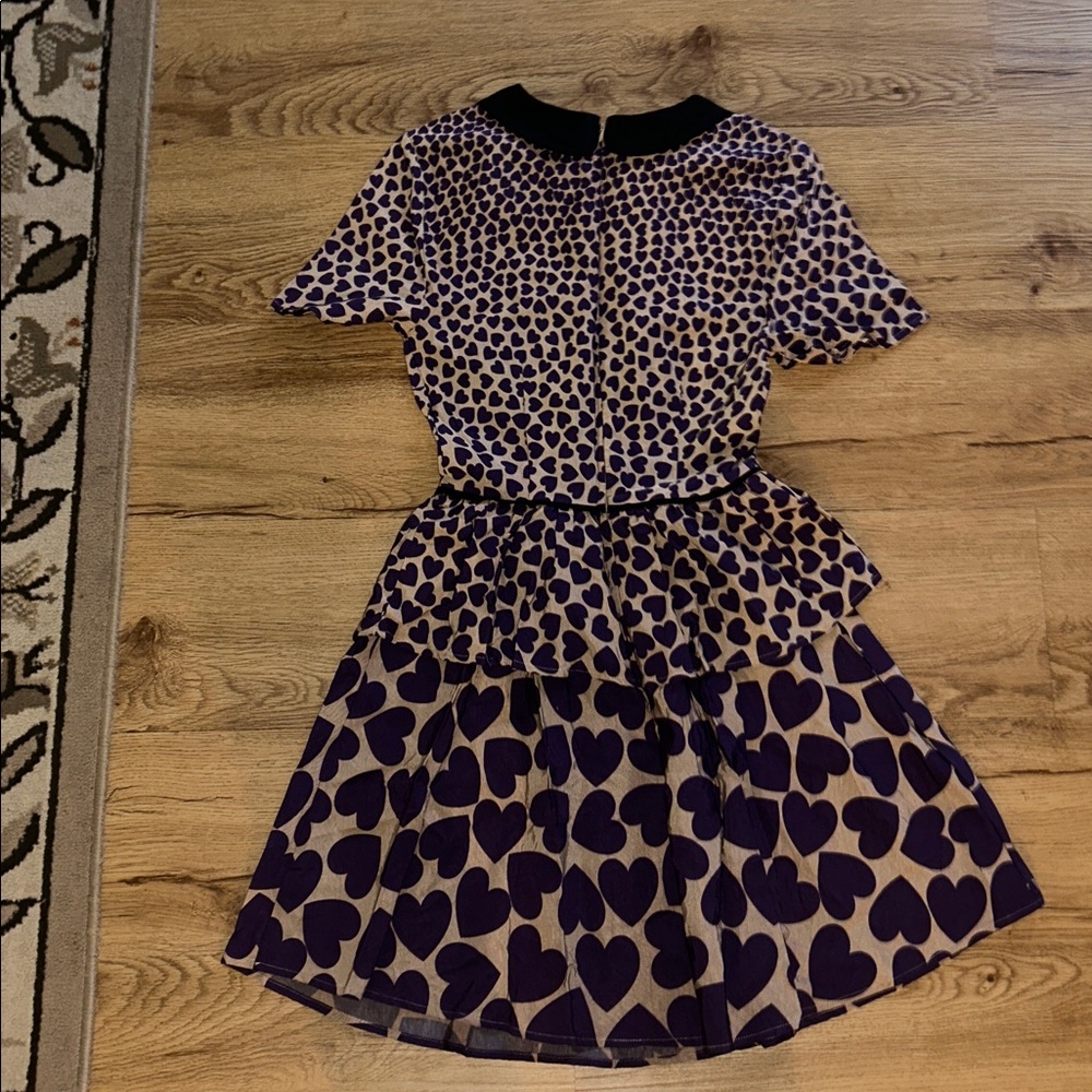 ASOS Purple Heart Dress with Black Collar - Picture 5 of 10